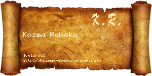 Kozma Rebeka névjegykártya